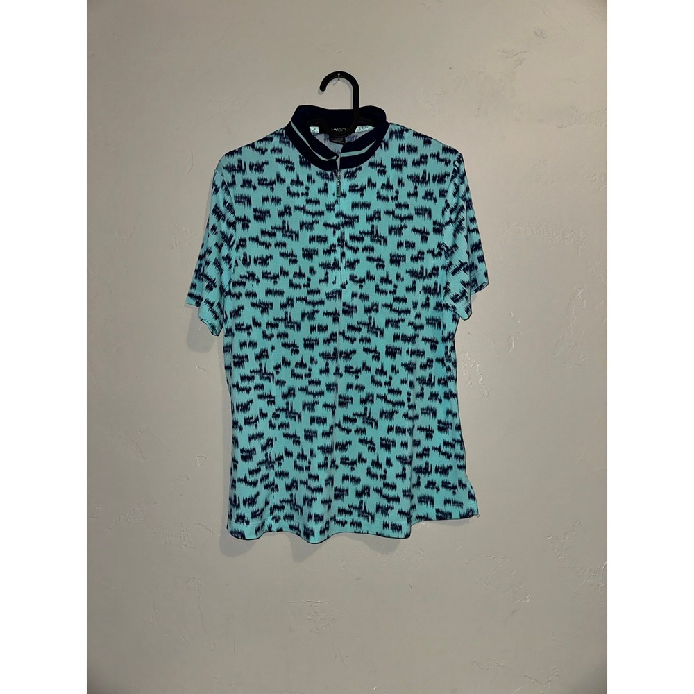 DKNY Golf Blue 1/2 Zip Lightweight Atheltic Tee Size Medium